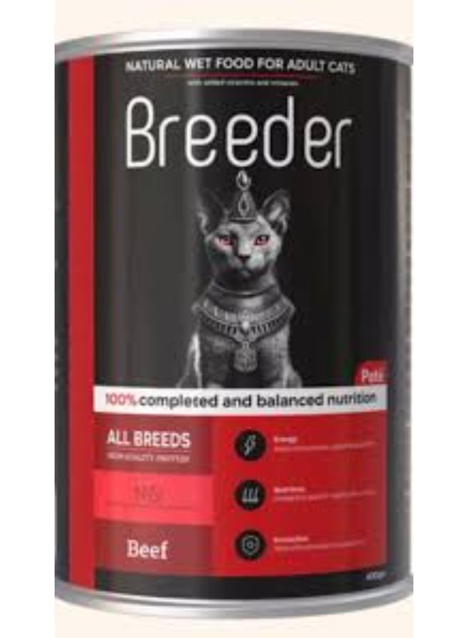Breeder pate wet food with beef for cat 400g